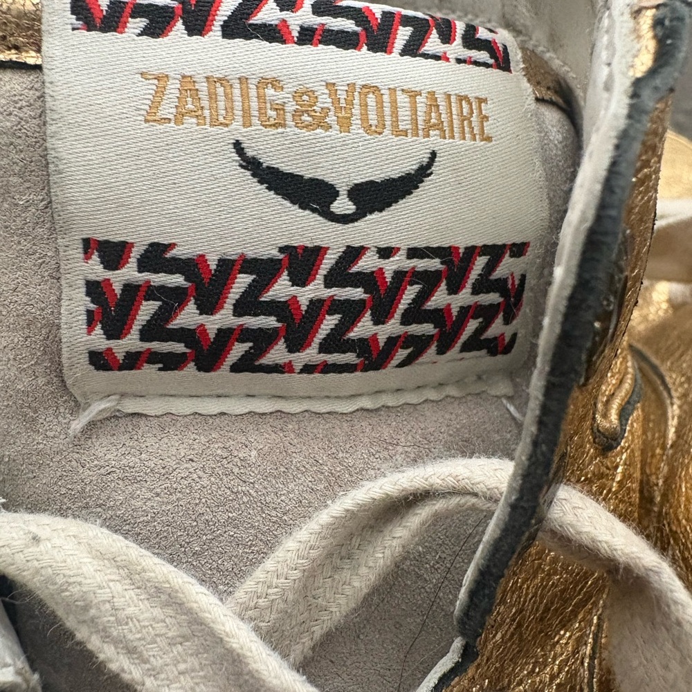 Zadig & Voltaire Gold High Flash Sneakers‎ size 39 - Picture 7 of 16